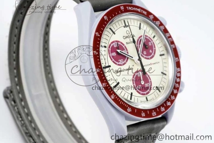1229 Speedmaster Misson To Pluto 1:1 Best Edition Gray Dial On Nylon Strap Quartz TravelReady 7858